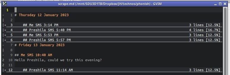 mysms messages scraped from web browser